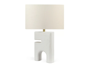 TIP - Plaster table lamp with fabric shade _ JOSÉ LEITE DE CASTRO